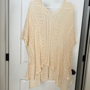 Cream Lace Swimsuit Coverup
